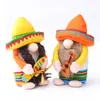 Oggetti decorativi Figurine Carnevale messicano Gnomo Scandinavo Nano Peluche Bambola Chitarra Coppia Decorazione Vetrina Casa Agriturismo Cucina Decor 230615