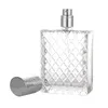 50 pcs 100 ml grilles carrées Portable clair voyage rechargeable parfum verre bouteille vide pour cosmétique conteneur Pbiet