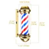 Other Hair Cares 29'' Barber Pole Light Hair Salon Barber Shop Open Sign Rotating Gold LED Strips IP54 Waterproof Save Energy Wall Mount Light 230616