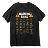 T-shirts voor heren Grappige rijwaarschuwingsborden Shirt Heren en dames Katoenen T-shirt met korte mouwen Grafische oversized mannen Streetwear Gift Bestuurder