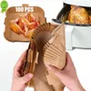 Nouveau 50/100 pièces carré jetable Air friteuse papier cuisson papier résistant à l'huile pour ménage cuisine outils Barbecue nourriture four friteuse papiers