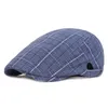 Berets Spring Summer Men's Regulated Navy Beret Hat Plaid Newsboy Flat Cap Tata Kapitan Caps Cap Gorra Inglesa Hombre Z0613