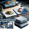 Teller im japanischen Stil, quadratischer Teller, Keramik, Barbecue, Steak, Western, Sashimi, Snack, Sushi, Restaurant-Dekoration