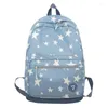 Mochila escolar 2023 mochila de nylon com estampa de estrelas completa moda jovem meninos e meninas adolescente bolsa de ombro de alta capacidade mochila