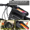 Panniers Bags WILD MAN Bicycle Bags Front Frame MTB Bike Bag Waterproof Touch Screen Top Tube Mobile Phone Bag For Cycling Accessories 230616