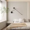 Wandlamp Moderne LED Zwart Lange Arm Lights Nachtkastje Blaker Voor Slaapkamer Luminaria Home Decor