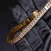 Ba105 Simple 24k Gold Plated Fashion Rectangle Cubic Zirconia Tennis Bracelet