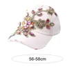 Brede Rand Hoeden Baseball Cap Effen Kleur Winddicht Lichtgewicht Modieus Bling Strass Hip Hop Hoed Verjaardagscadeau