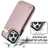 Shockproof PU Leather Pocket 3 Cards Holder Wallet Cases For iPhone 14 Pro Max 13 12 11 XR X 8 7 Plus Metal Button Phone Funda