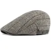 Boinas Mulheres Homens Chapéus Boinas Xadrez Preto Herringbone Newsboy Gorras Hombre Tweed Boné Plano Chapéu Masculino Inverno Outono Chapéus Boinas Z0616