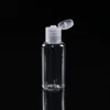 60 ml husdjur plastflaska med flip cap transparent rundform flaska för makeup remover disponible hand ranitizer gel sfraw