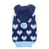 Dog Apparel Cat Sweater Hoodie Hearts Patterns Jumper Pet Puppy Coat Jacket Warm Clothes For Chihuahua Yorkie Poodledog Drop Deliver Dh2Xq