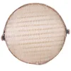 Plates 2X Bamboo Woven Bug Proof Wicker Basket Dustproof Picnic Fruit Tray Bread Dishes Cover With Gauze Panier Osier