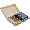 Działania w gier na świeżym powietrzu złota folia 12 7 cm drewniane pudełko tarot wodoodporne odporne na szachy grę planszową Zestaw upominkowy luksus 230616