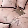 Ensembles de literie 120S longue agrafe coton broderie et ensemble couette housse de couette drap taie d'oreiller linge de lit pour adulte