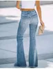 Dżinsy damskie 2023 Mid talia Buotek dla kobiet mody wysoko rozciągnięte szczupły dżinsowe spodnie swobodne spodnie samice s-2xl drop statek