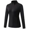 Chaquetas de mujer Mujer Deporte Cremallera superior Damas Ropa deportiva Camisa de entrenamiento de manga larga para mujer