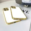 Sublimation Golden plated Rubber phone case Blanks for iPhone 14 Pro Max 13 12 11 X Xr Xs Max 7 8 Plus With aluminum insert