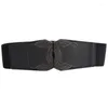 Ceintures classiques de la ceinture noire extensible femelle élastique large ceinture de ceinture de ceinture de ceinture de serrage enlacée pour le manteau de robe sangle de pull