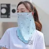 Sciarpe Maschera di seta Orecchie appese Outdoor Summer Air Ciclismo Asciugamano per il viso È impedito Crogiolarsi negli scialli Uv Collo Ombra Garza