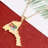 Hänge halsband eritrea map flagga halsband kvinnor män guldfärg av kedje smycken