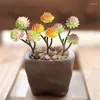 Decorative Flowers Artificial Succulents Plastic Plants Three- Heads Succulent Wedding Home Garden Decoration