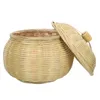 Учетные наборы для хранения корзины для хранения крышка кухонная яйцо организует бамбуковый плетень