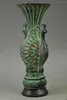 Vasen, altes verziertes Schnitzpaar, verheißungsvoller Pfau, seltene edle Vase, Kupfer, Handwerkswerkzeuge, Hochzeitsdekoration, Messing, echte Bronze