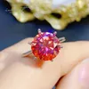 Anello solitario inbeaut Classico 6 artigli Argento 925 5 ct Rotondo Taglio eccellente Passa diamante Anello nuziale rosso per donna Gioielleria raffinata 230615