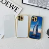 Sublimation Golden plated Rubber phone case Blanks for iPhone 14 Pro Max 13 12 11 X Xr Xs Max 7 8 Plus With aluminum insert