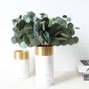 4 Stück/Bündel Nordic Plants Hand Feel Leaf Round Eucalyptus Leaves for Home Decoration Fake Flower Arrangement Wedding Party Decor