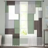 Rideau vert moderne géométrique milieu du siècle Voile voilages salon fenêtre Tulle cuisine chambre rideaux décor à la maison 230615