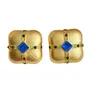 Halsbandörhängen Set Medieval Vintage Gold Plated Senior Feeling Square Present Box Zircon Elegant Temperament