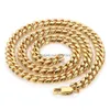 Chains Gold Plated Cuban Link Chain Necklace For Men Durable Stainless Steel Hip Hop Style 4Mm8Mm Widths Drop Delivery Jewelry Neckl Dhx8P