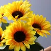 Dried Flowers Simulation of Sunflower Bouquets Fake Home Living Room Dining Table Wedding Decoration Artificial Cheap