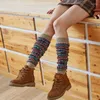 Vrouwen Sokken Vrouwen Beenwarmer Boot Manchet Winter Warm Over De Knie Kousen Dij Hoge Bont Wol Sneeuwvlok voet Sok Cover