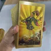 Działalność gier na świeżym powietrzu 12x7cm Piękny solidny tarot lśniący złoto Wysokiej jakości klasyczna angielska wersja Runs Drivination Taro karty 230615