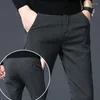 Pantalons pour hommes 2023 printemps automne décontracté hommes Style classique mode affaires pantalon Slim Fit brossé tissu droit