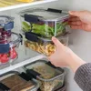 Förvaringsflaskor hushåll Mikrovågsugn Lunchlåda PP Organisator Square Försluten transparent kök container kreativa fruktlådor