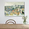 Ручная холст искусство Les Toits Paul Cezanne Painting Impressionist