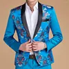 Costumes pour hommes 2023 mode hommes bleu scène Banquet couleur unie costume manteau/homme mince mariage 2 pièces Blazers veste pantalon pantalon