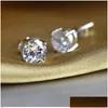 Stud Klassieke Charme Zirkoon S925 Sterling Sier Oorbel Oor Bone Nail Vrouwen Mannen Geen Vervaging Allergieën Drop Levering Sieraden oorbellen Dhbz5