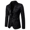 Costumes pour hommes Blazers Or Jacquard Bronzage Floral Blazer Costume Hommes Bouton Unique Blazer Veste Robe De Mariée Parti Stade Chanteur Costume 230616