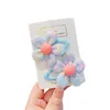 Hårtillbehör 2st Clips for Girls Snap Pins Söta baby Barrettes Flower Shaped Hairn Pins Fashion Headwear Jewelry Gift