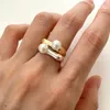 Solitaire Ring in 925 Sterling Silver Gold Pearl Woman Ring Wedding Engagement Luxury Fine Jewelry 제공 Gaabou Jewelery 230616