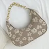 Evening Bags Cute Flower Print Women Top-handle Bag Pearl Chain Ladies Handbags Elegant Hobo Clutch Purse Designer Underarm