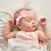 Haarschmuck 2/4 Stück Blume Baby Mädchen Stirnband Geborene Spitze Bogen Haarbänder Weiche Turban Kleinkind Band Elastische Kopfbedeckung PO Headwraps