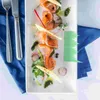 Fiori Decorativi 1000 Pz Cibo In Miniatura Sushi Decorazione Erba Finta 7.5X4.6X0.02CM Piatto In Resina Verde