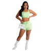 Survêtements pour femmes 2023 Tricoté Femmes Jacquard Midriff Outfit Vest Top Shorts Party Body-Hugging Suit Summer Sweet And Fresh Street