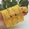 Bangle 24K Gold Plated Dubai Bridal Wedding Armband Ring Mellanöstern Kvinnor Bankettsmycken DD10246